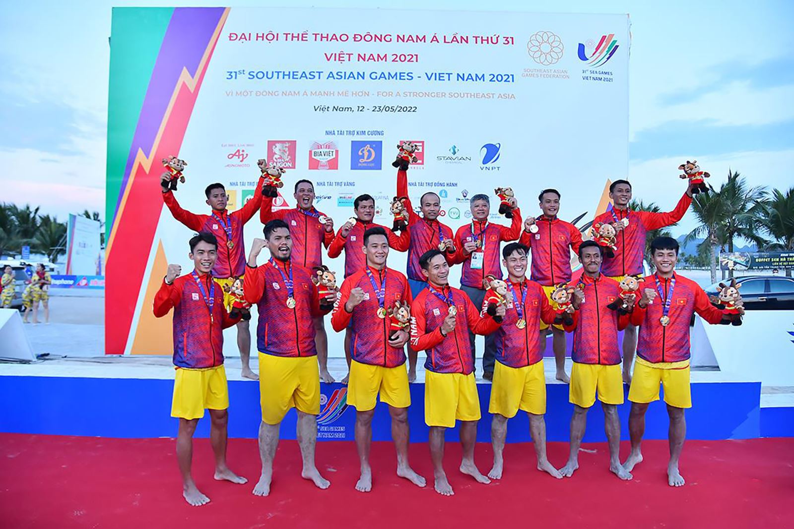 Bóng ném bãi biển nam Việt Nam thắng tuyệt đối tại SEA Games 31