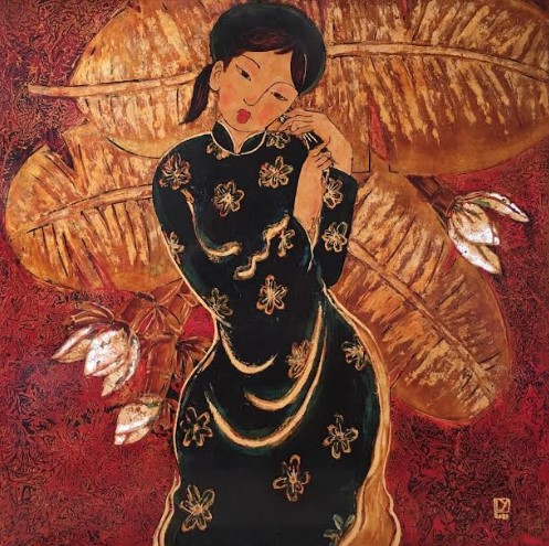 Vẻ đẹp của chất liệu gắn trong sơn mài Việt Nam