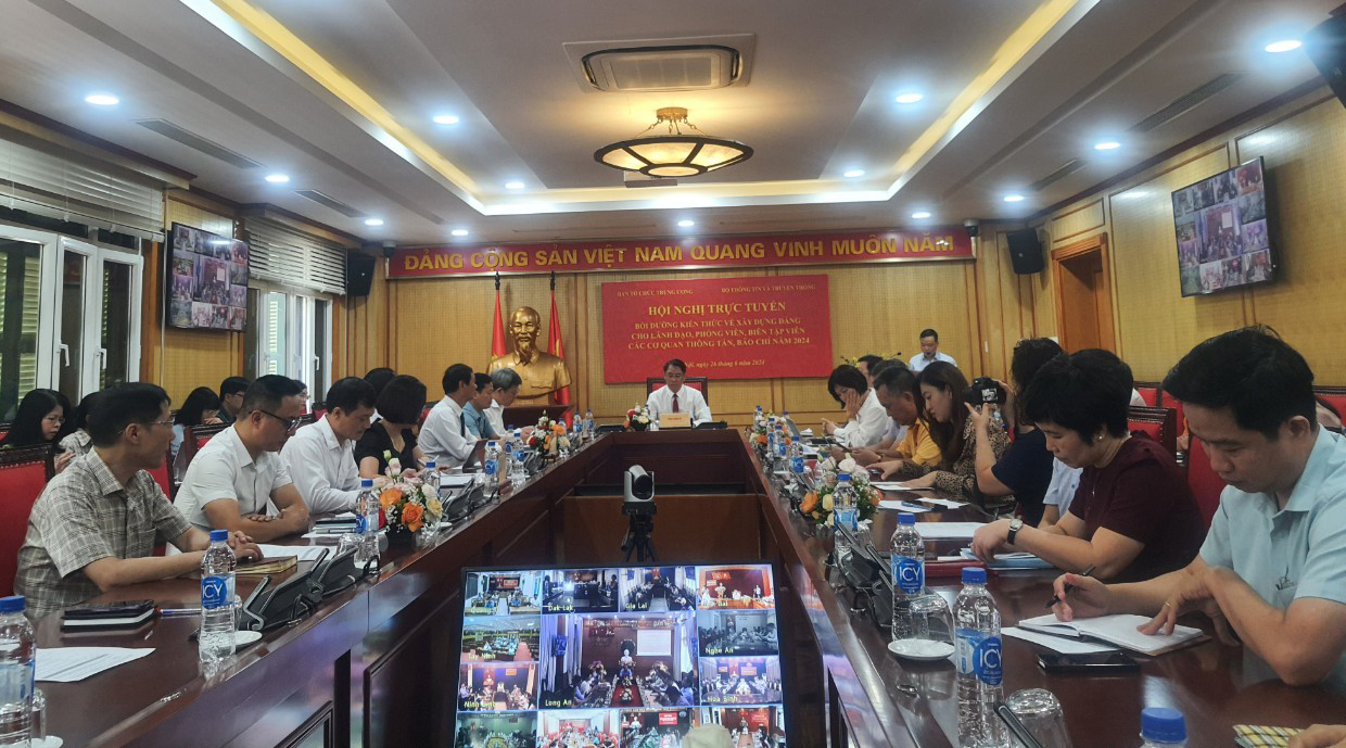 Hội nghị trực tuyến bồi dưỡng kiến thức về xây dựng Đảng cho các cơ quan báo chí