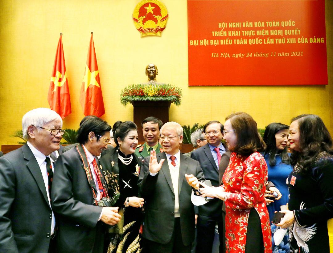 Tổng Bí thư Nguyễn Phú Trọng với sự nghiệp xây dựng và phát triển nền văn hóa Việt Nam tiên tiến, đậm đà bản sắc dân tộc