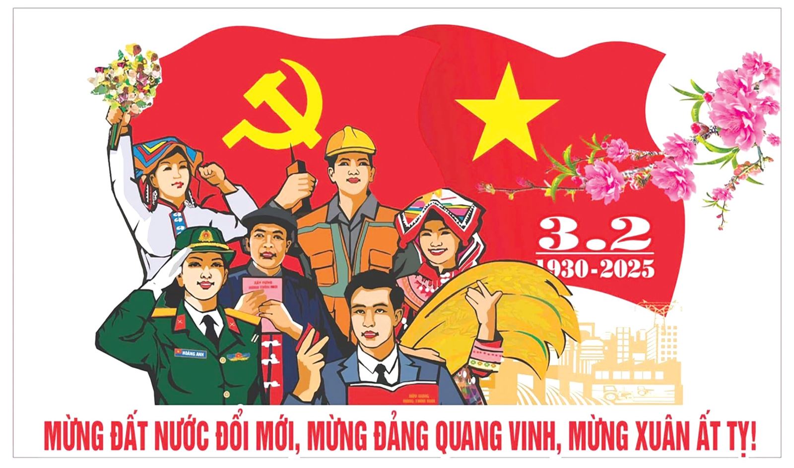 Đảng ta ra đời vào mùa Xuân 1930 với những nhành xuân tươi đẹp, đơm nụ, khai hoa của mỗi đảng viên. Đảng là kết tinh, hội tụ khí thiêng của đất trời, hồn thiêng sông núi, viết nên những trang sử vẻ vang và mang lại những mùa xuân khát vọng phồn vinh, hạnh phúc cho dân tộc Việt Nam.