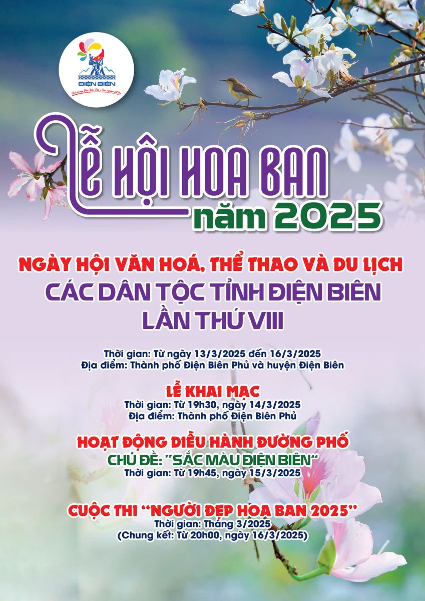 Lễ hội Hoa Ban năm 2025 và Ngày hội VHTTDL các dân tộc tỉnh Điện Biên lần thứ VIII