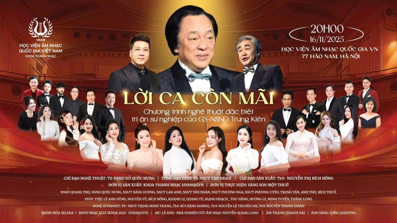 “Lời ca còn mãi” - đêm nhạc đặc biệt tri ân GS, NSND Trung Kiên 